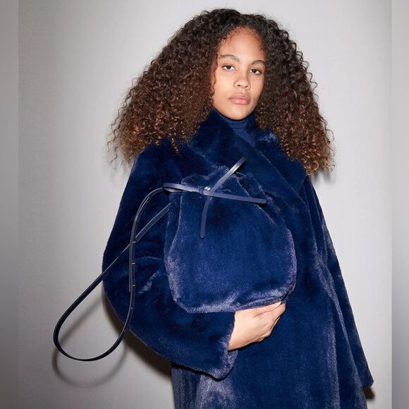 Mansur Gavriel Faux Fur Bucket Bag NWT - Picture 1 of 16